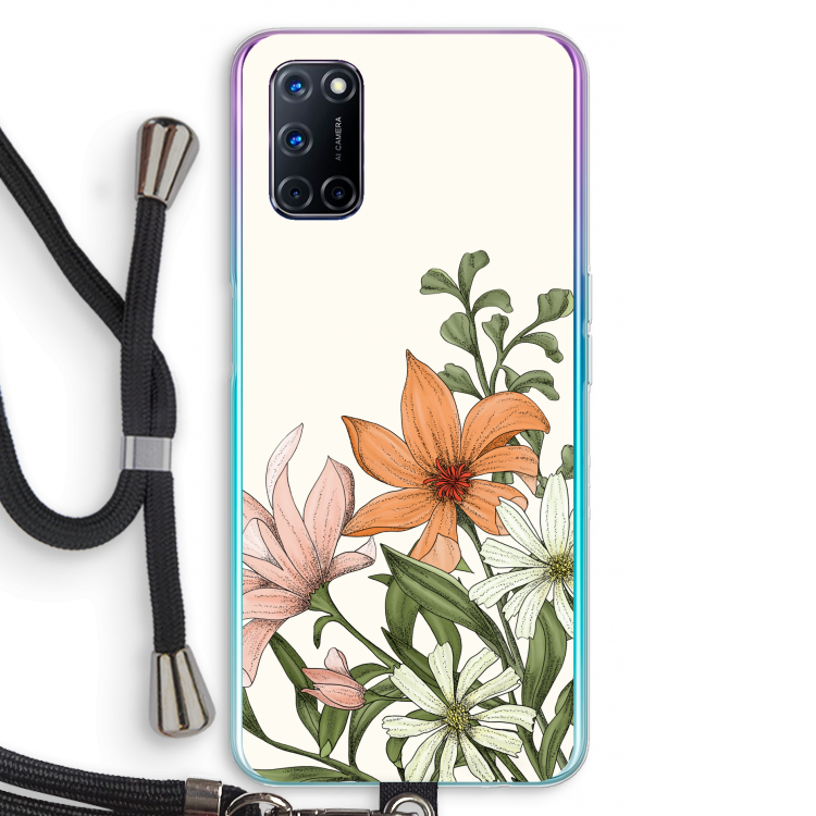 Floral bouquet: Oppo A92 Transparant Hoesje met koord