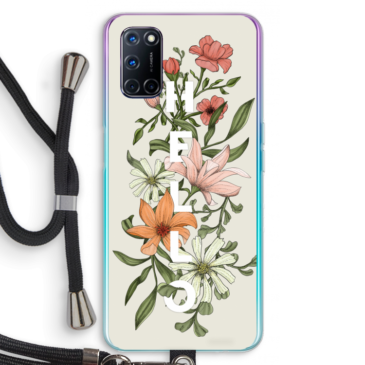 Hello bloemen: Oppo A92 Transparant Hoesje met koord