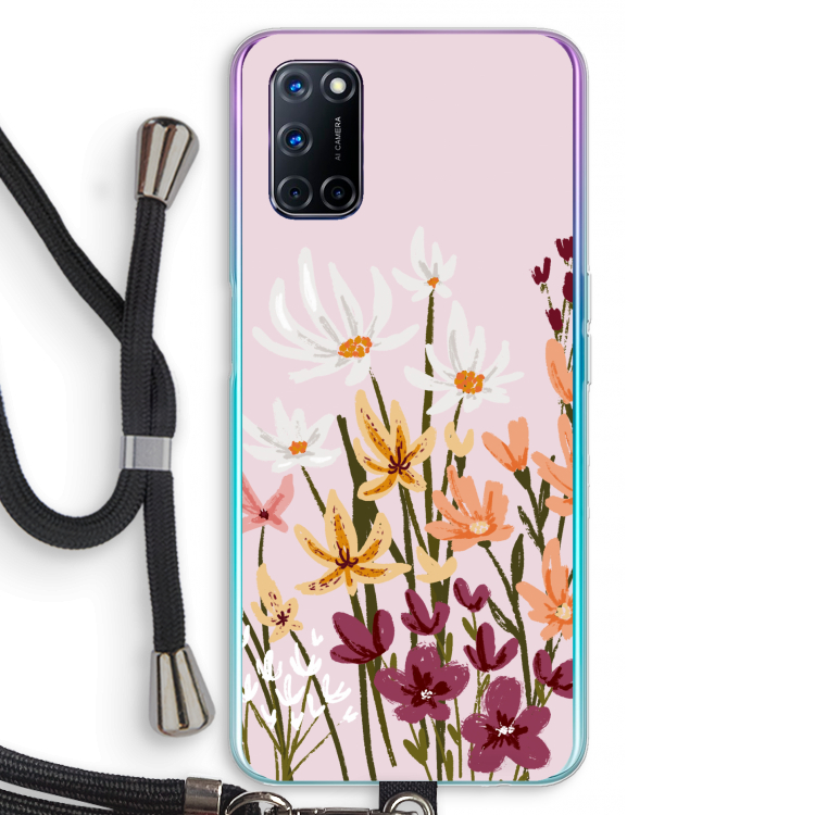 Painted wildflowers: Oppo A92 Transparant Hoesje met koord