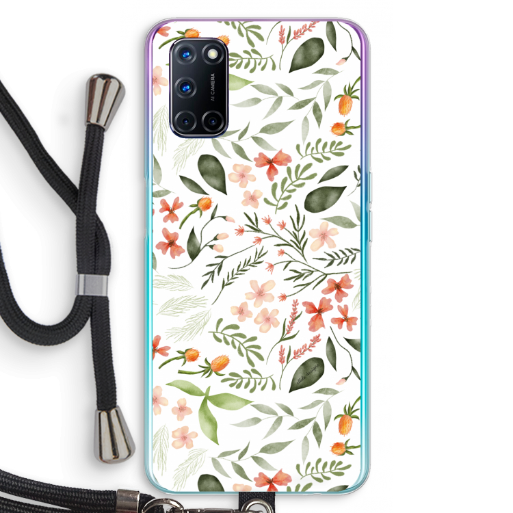 Sweet little flowers: Oppo A92 Transparant Hoesje met koord