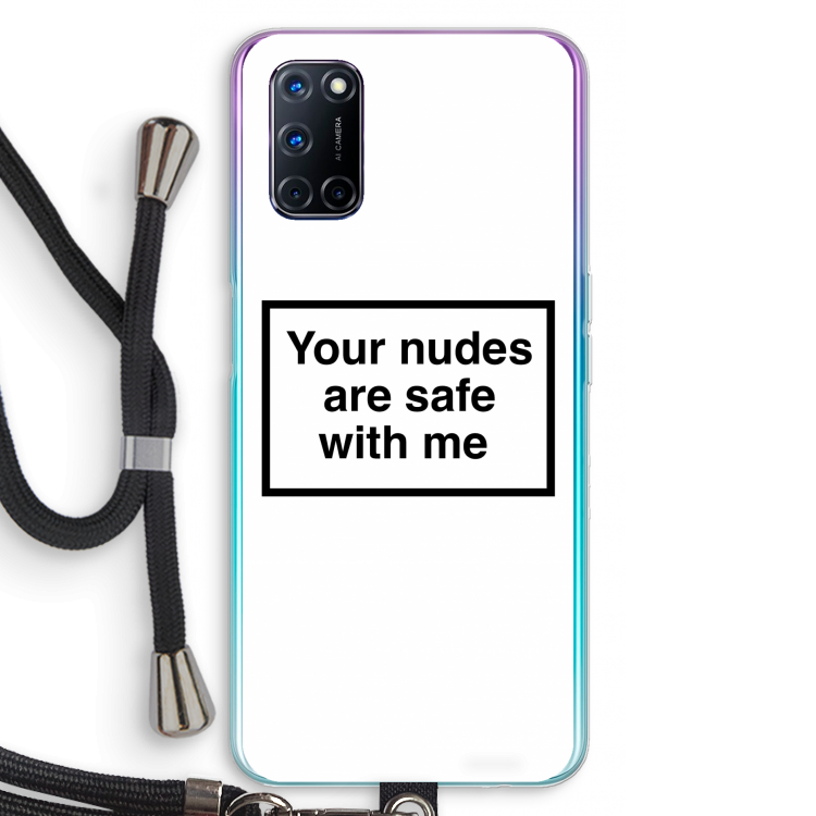Safe with me: Oppo A92 Transparant Hoesje met koord