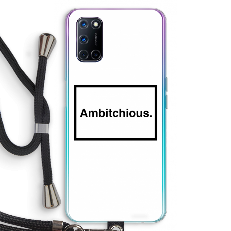 Ambitchious: Oppo A92 Transparant Hoesje met koord