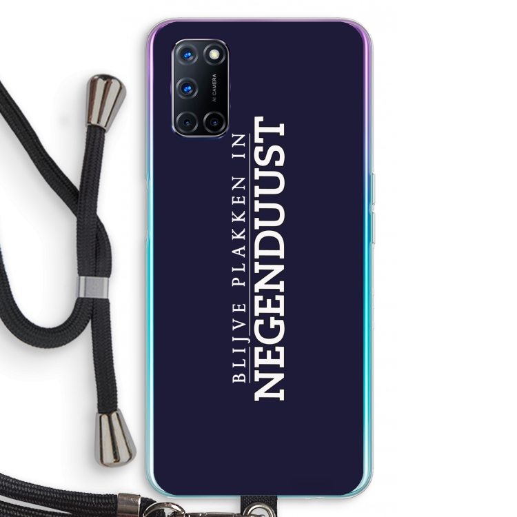 Blijve plakken in Negenduust: Oppo A92 Transparant Hoesje met koord