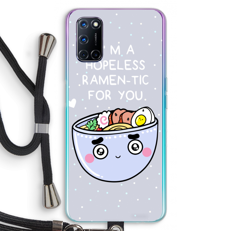 I'm A Hopeless Ramen-Tic For You: Oppo A92 Transparant Hoesje met koord
