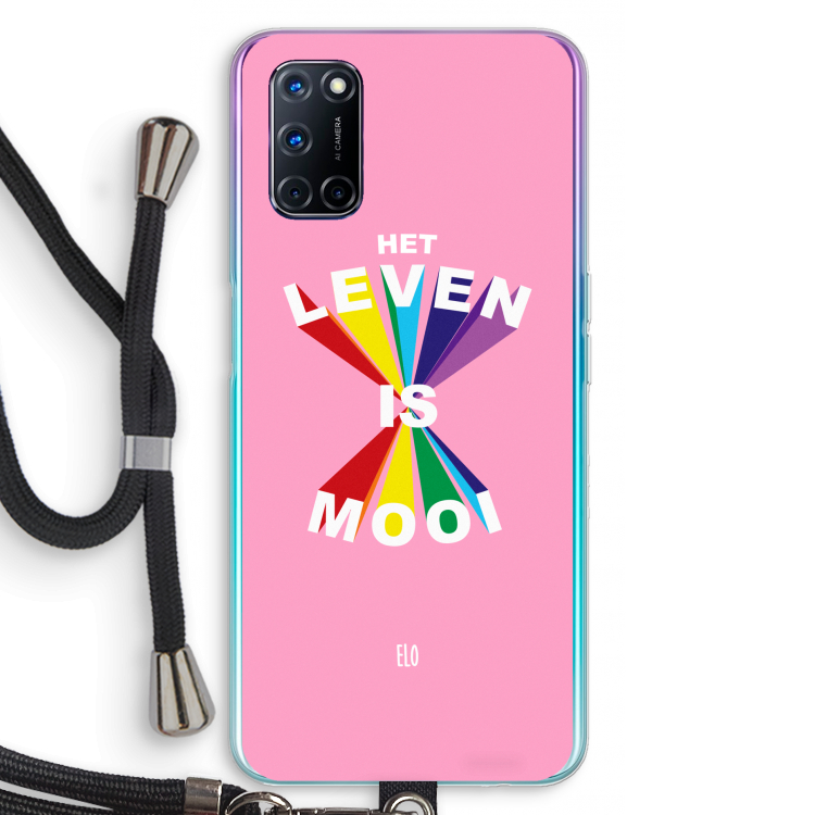 Het Leven Is Mooi: Oppo A92 Transparant Hoesje met koord