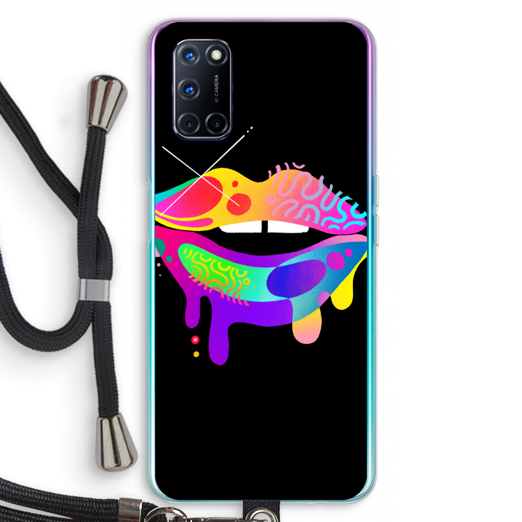 Lip Palette: Oppo A92 Transparant Hoesje met koord