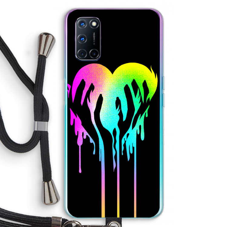 Hold My Heart: Oppo A92 Transparant Hoesje met koord
