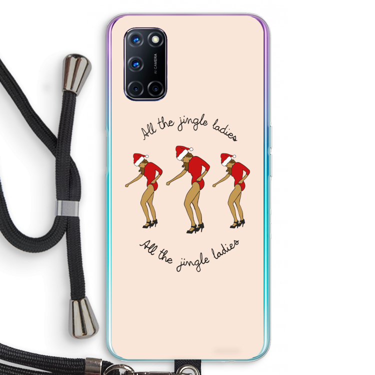 Jingle Ladies: Oppo A92 Transparant Hoesje met koord