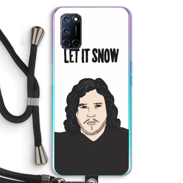Let It Snow: Oppo A92 Transparant Hoesje met koord
