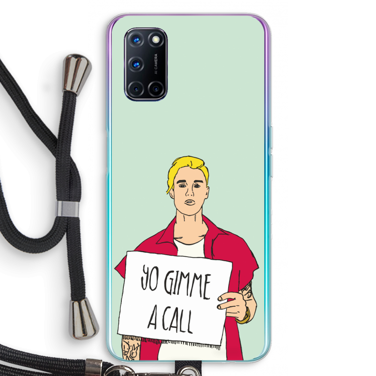 Gimme a call: Oppo A92 Transparant Hoesje met koord