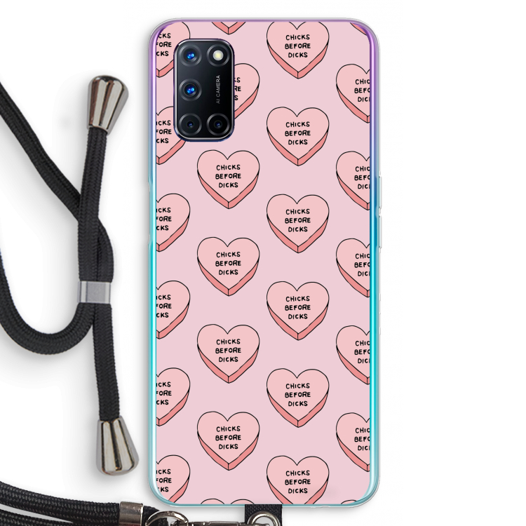 Chicks before dicks: Oppo A92 Transparant Hoesje met koord