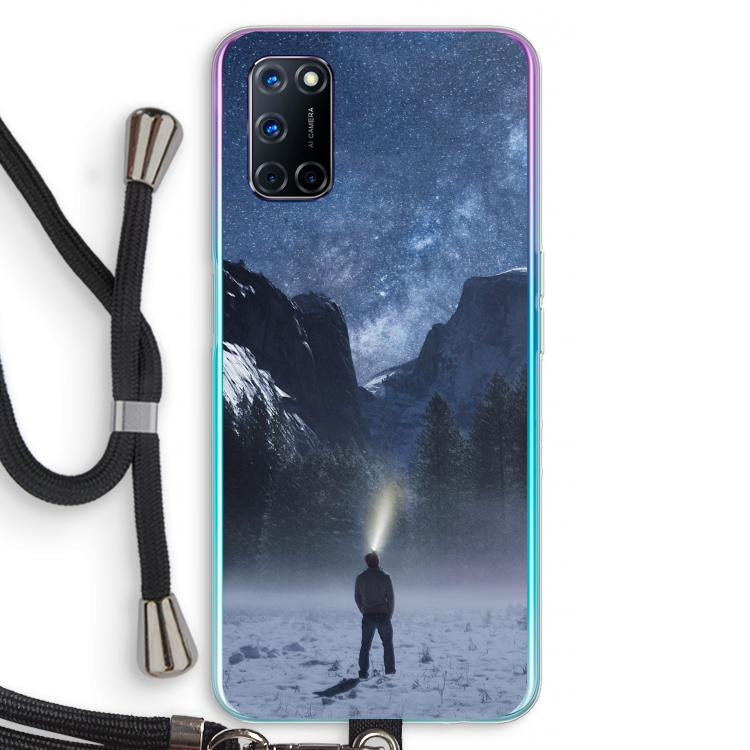 Wanderlust: Oppo A92 Transparant Hoesje met koord