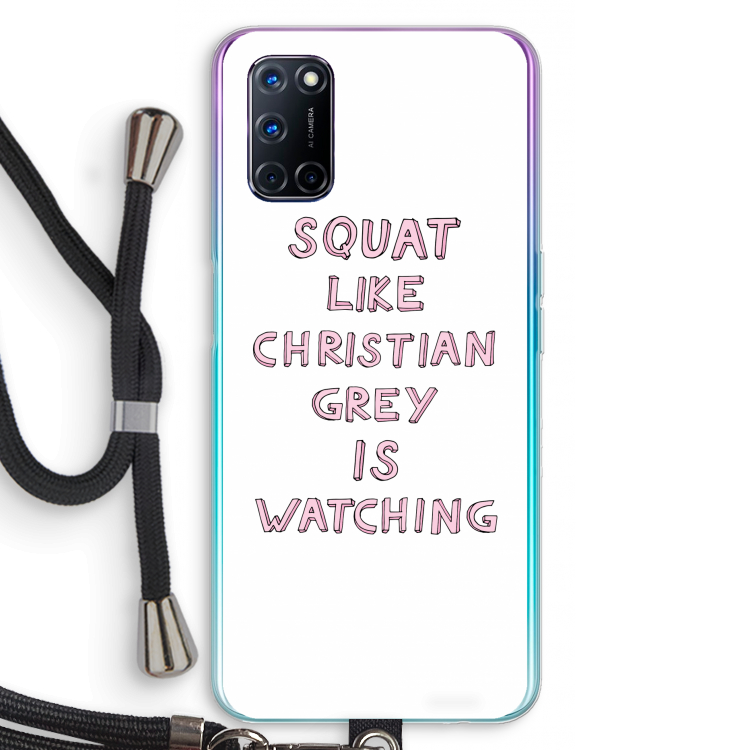 Christian Grey: Oppo A92 Transparant Hoesje met koord