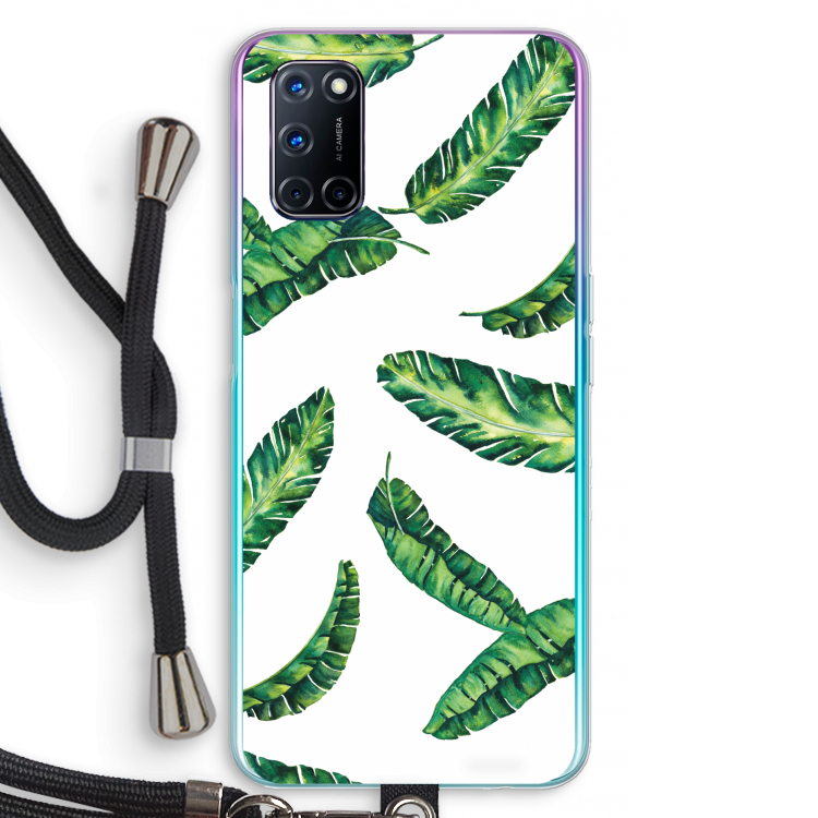 Lange bladeren: Oppo A92 Transparant Hoesje met koord