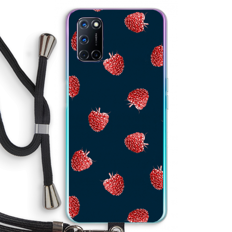 Framboosjes: Oppo A92 Transparant Hoesje met koord