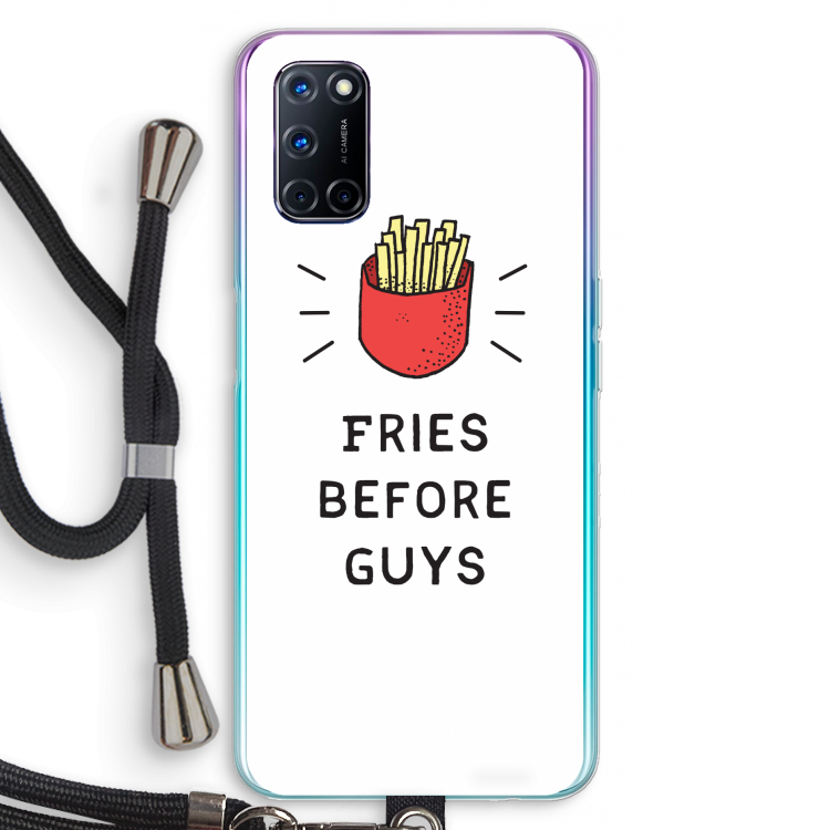 Fries before guys: Oppo A92 Transparant Hoesje met koord