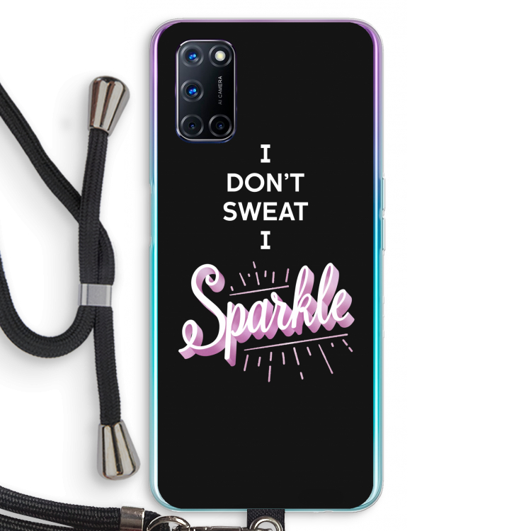 Sparkle quote: Oppo A92 Transparant Hoesje met koord