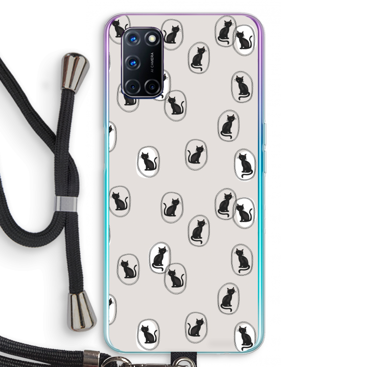 Miauw: Oppo A92 Transparant Hoesje met koord