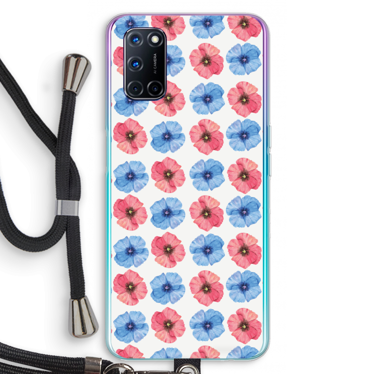 Klaproosjes: Oppo A92 Transparant Hoesje met koord