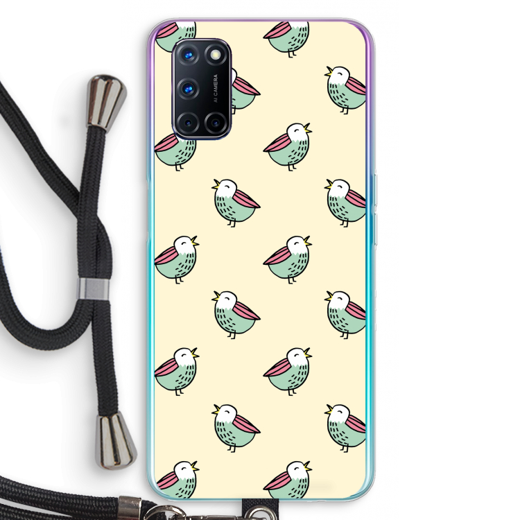 Vogeltjes: Oppo A92 Transparant Hoesje met koord