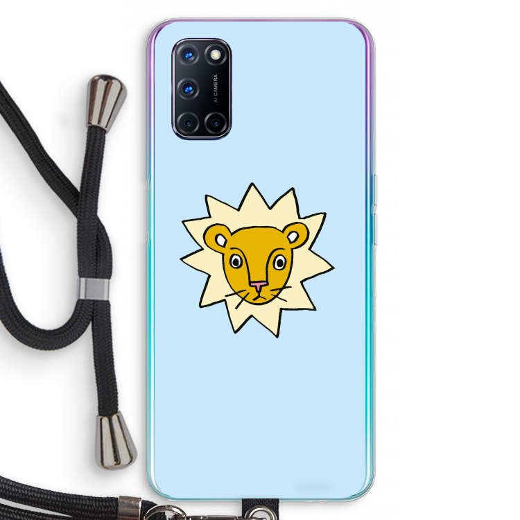Kleine leeuw: Oppo A92 Transparant Hoesje met koord