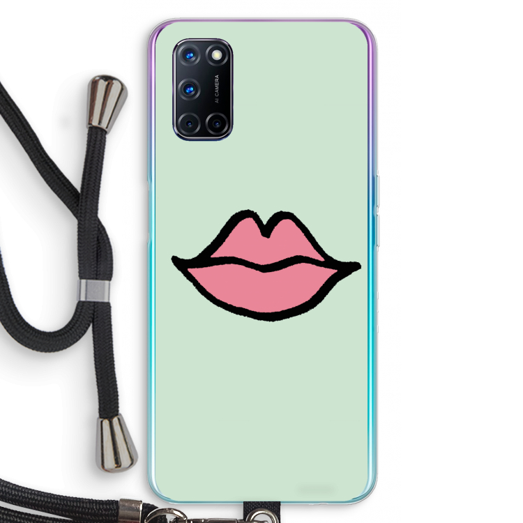 Kusje: Oppo A92 Transparant Hoesje met koord