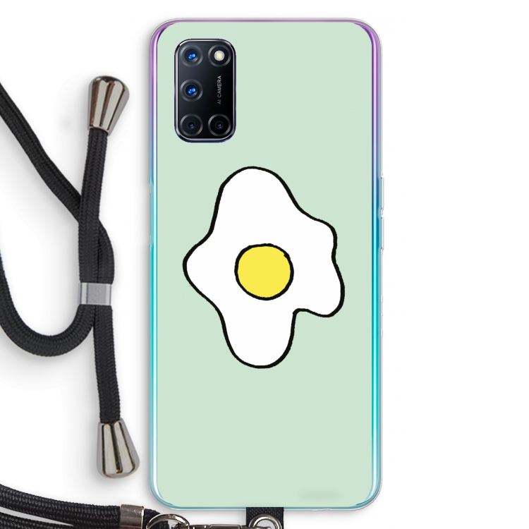 Spiegelei: Oppo A92 Transparant Hoesje met koord