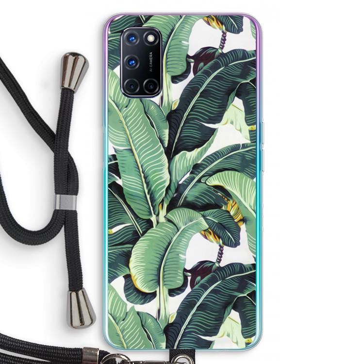 Bananenbladeren: Oppo A92 Transparant Hoesje met koord