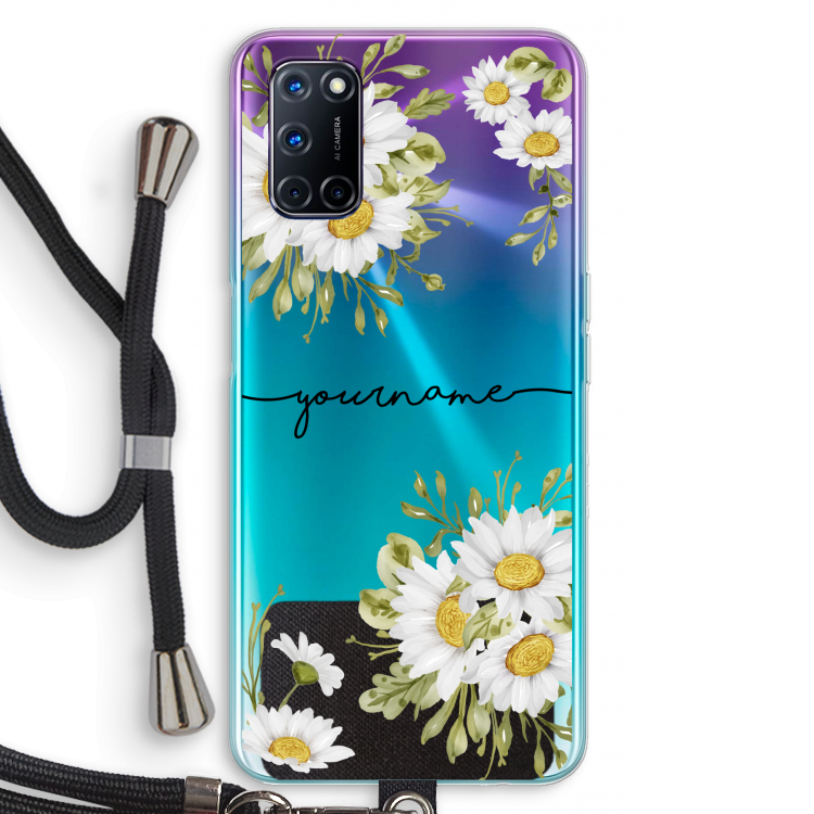 Daisies: Oppo A92 Transparant Hoesje met koord
