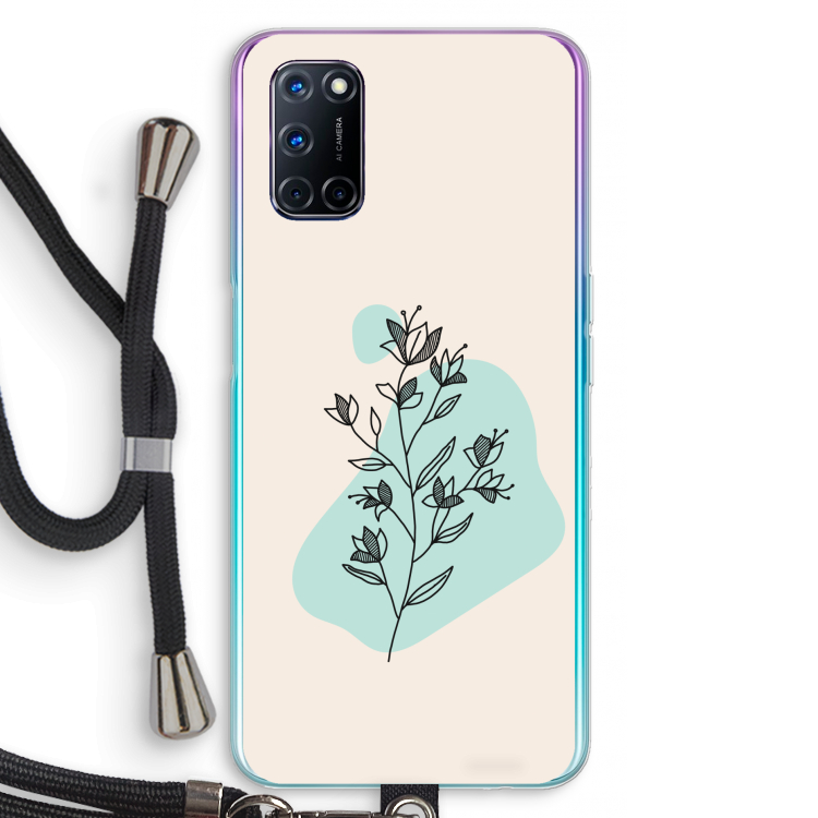 Violets are blue: Oppo A92 Transparant Hoesje met koord
