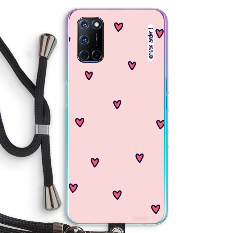 Hartjes: Oppo A92 Transparant Hoesje met koord