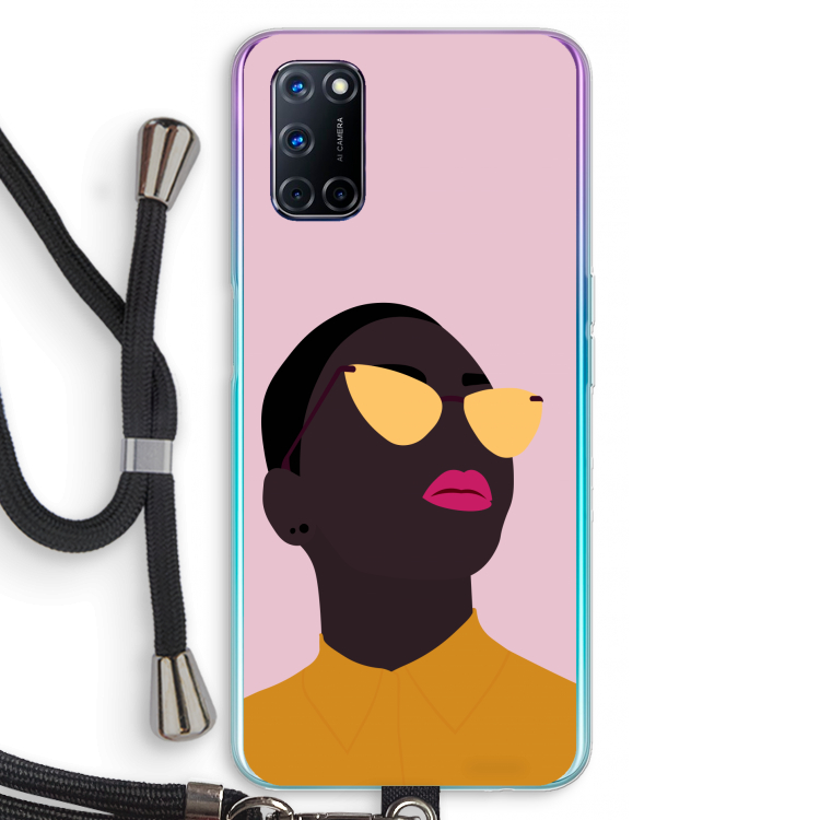 Yellow glasses: Oppo A92 Transparant Hoesje met koord