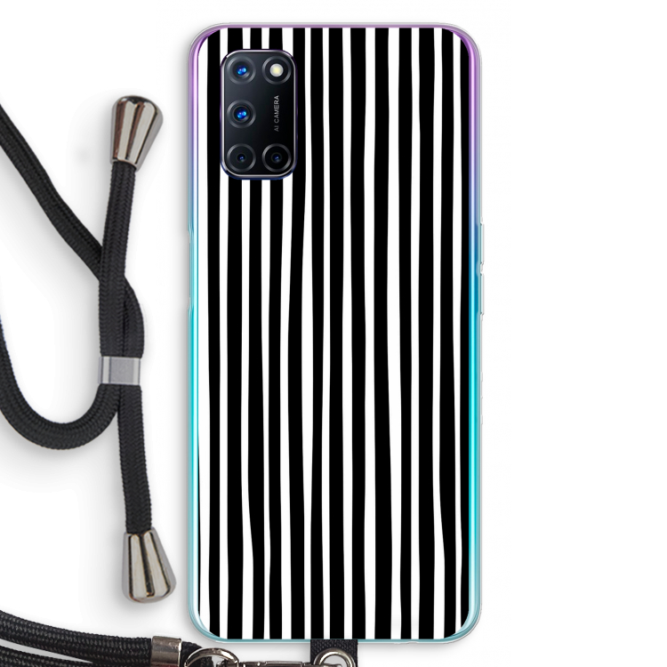 Stripes: Oppo A92 Transparant Hoesje met koord