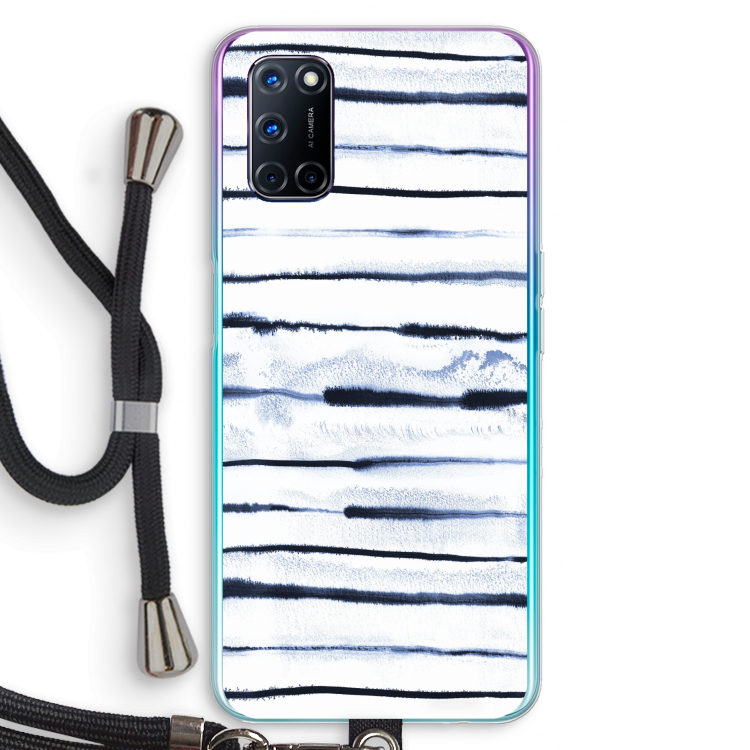 Ink Stripes: Oppo A92 Transparant Hoesje met koord