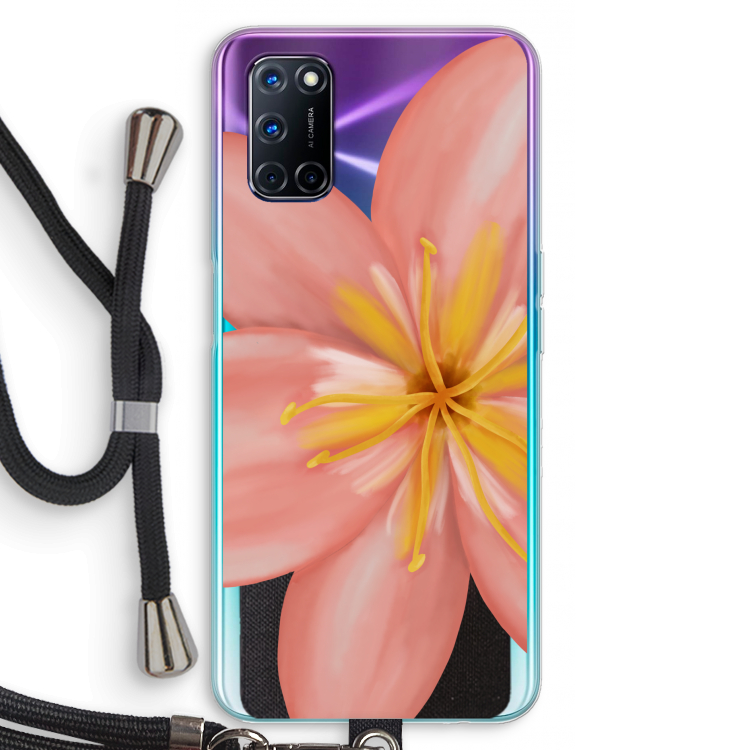 Pink Ellila Flower: Oppo A92 Transparant Hoesje met koord