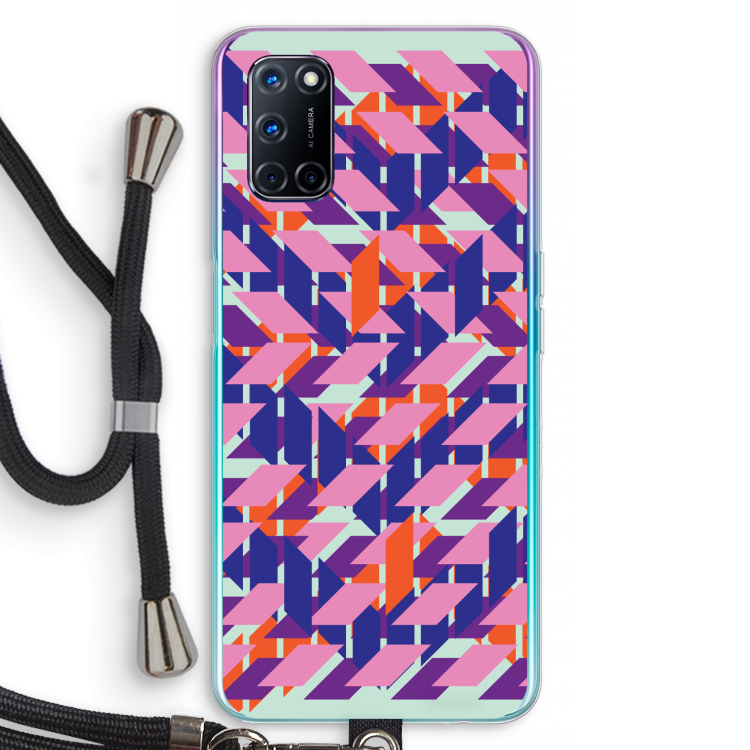 Skew Blush 3: Oppo A92 Transparant Hoesje met koord