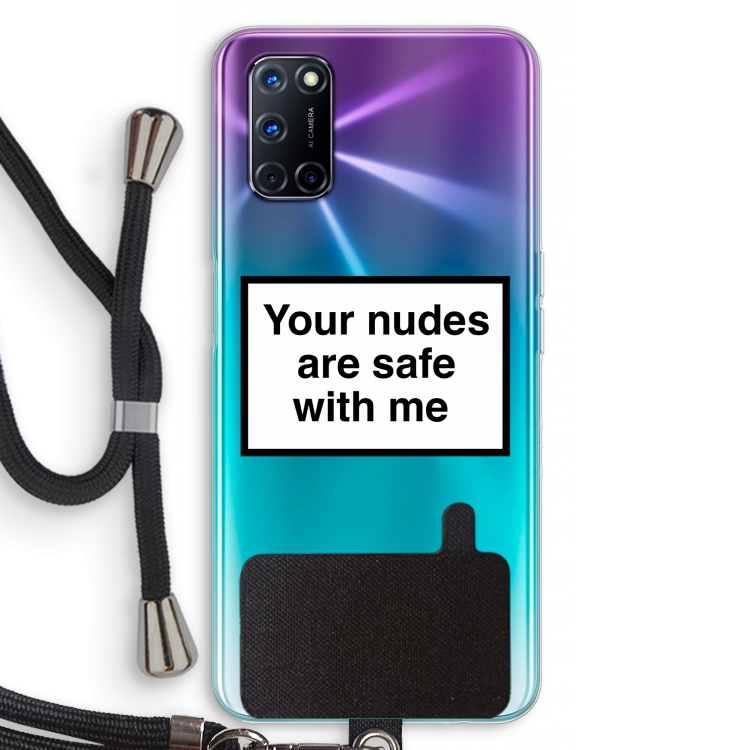 Safe with me: Oppo A92 Transparant Hoesje met koord