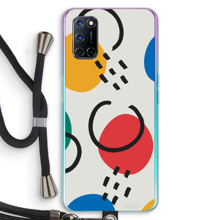 Illustratieve pop 3: Oppo A92 Transparant Hoesje met koord