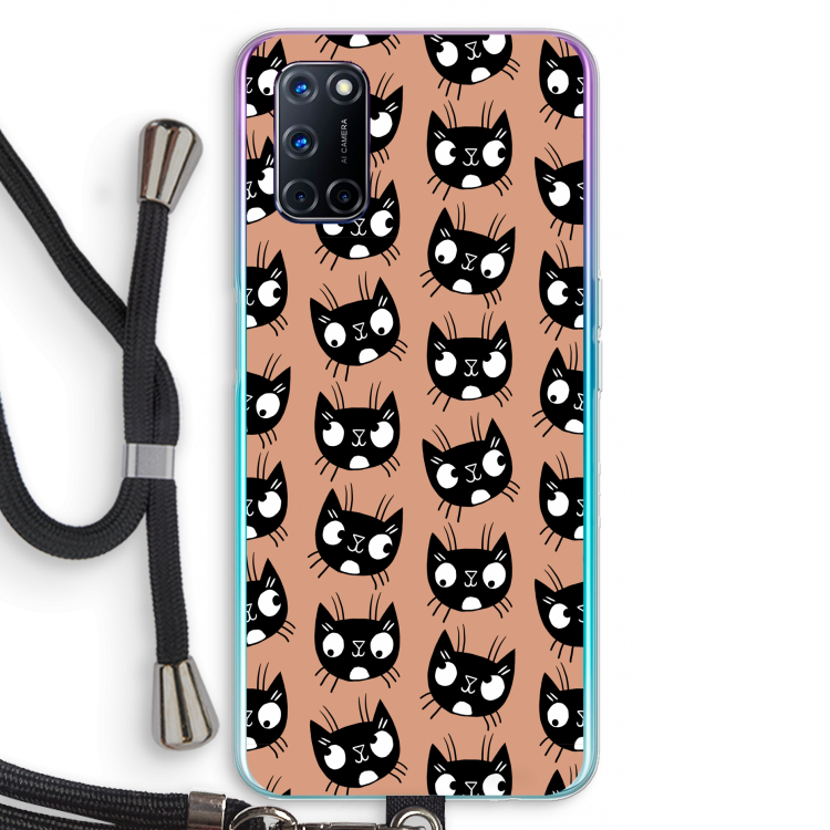 Kat: Oppo A92 Transparant Hoesje met koord