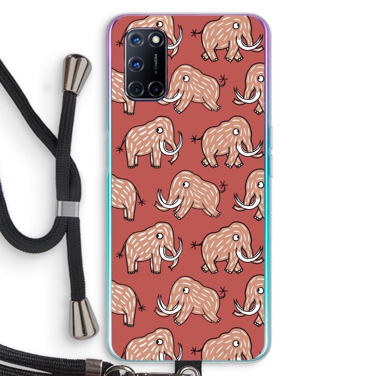 Mammoet: Oppo A92 Transparant Hoesje met koord