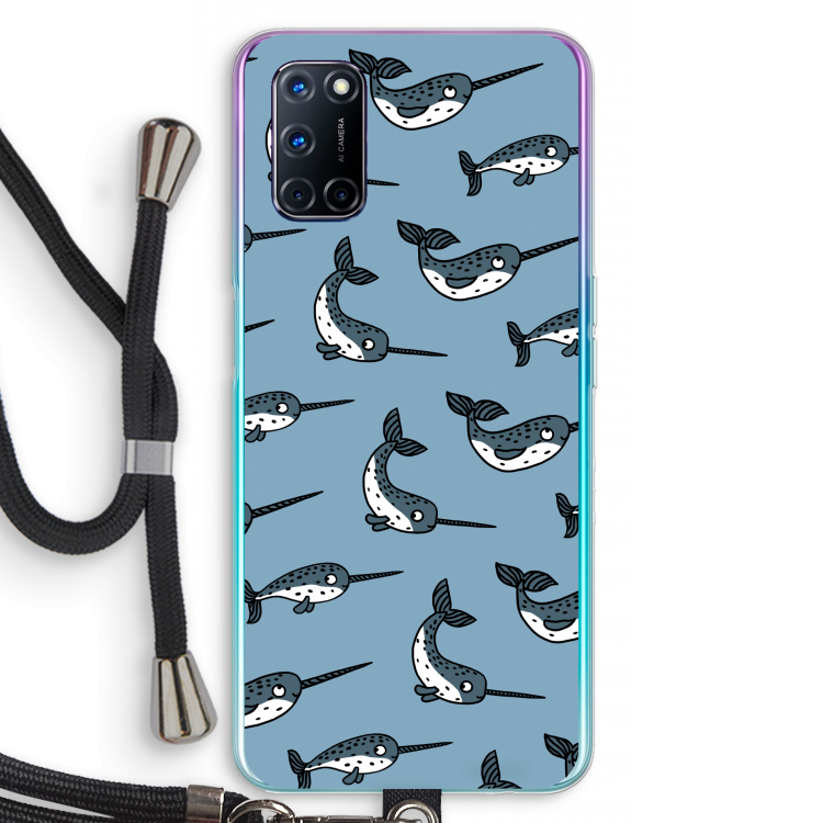 Narwhal: Oppo A92 Transparant Hoesje met koord