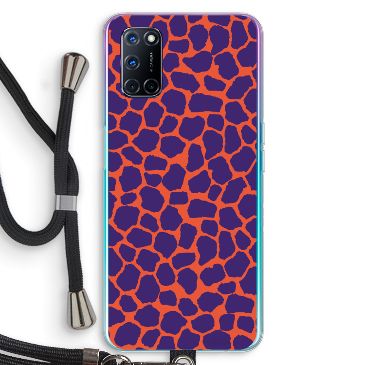 Purple Giraffe: Oppo A92 Transparant Hoesje met koord