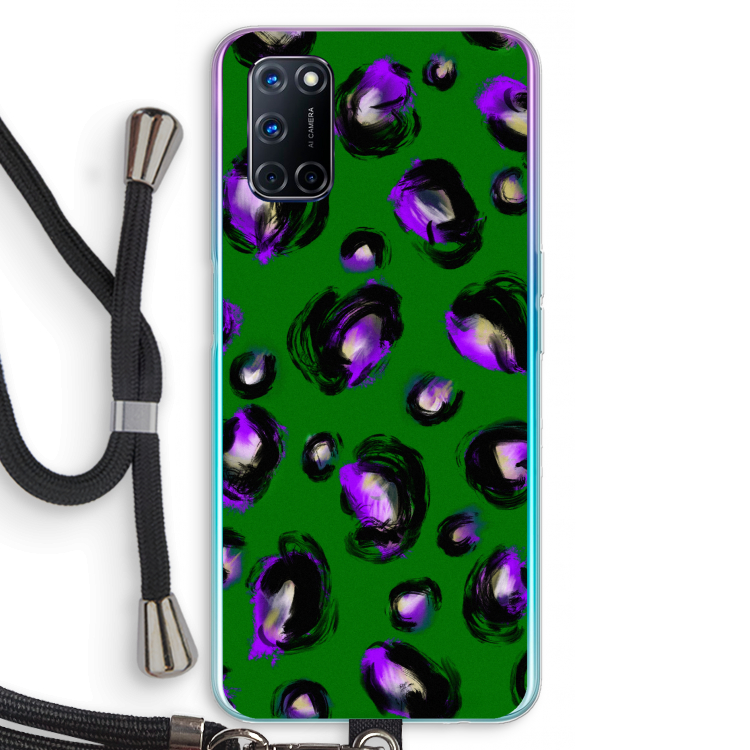 Green Cheetah: Oppo A92 Transparant Hoesje met koord