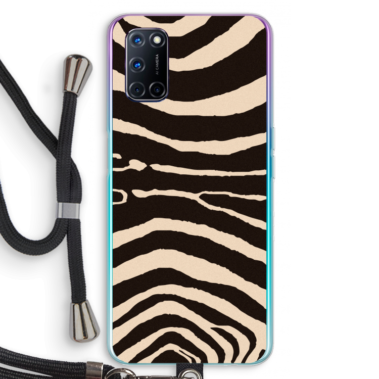 Arizona Zebra: Oppo A92 Transparant Hoesje met koord