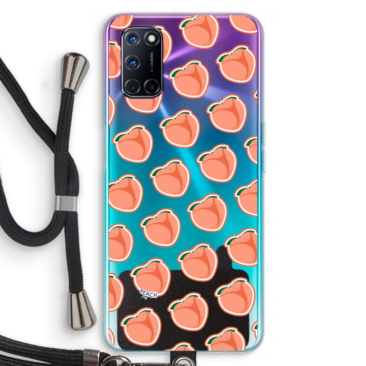 Just peachy: Oppo A92 Transparant Hoesje met koord