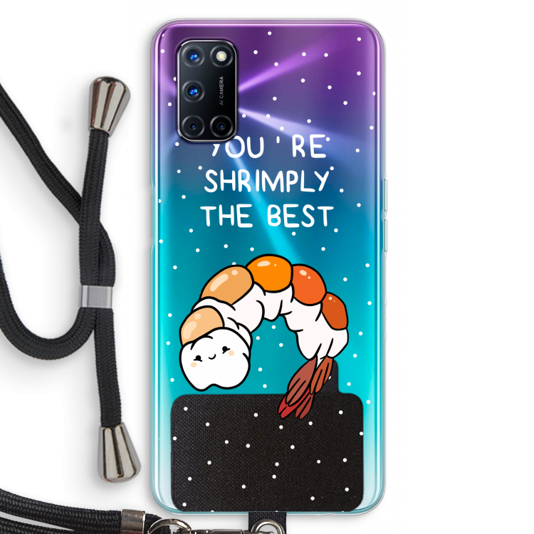You're Shrimply The Best: Oppo A92 Transparant Hoesje met koord