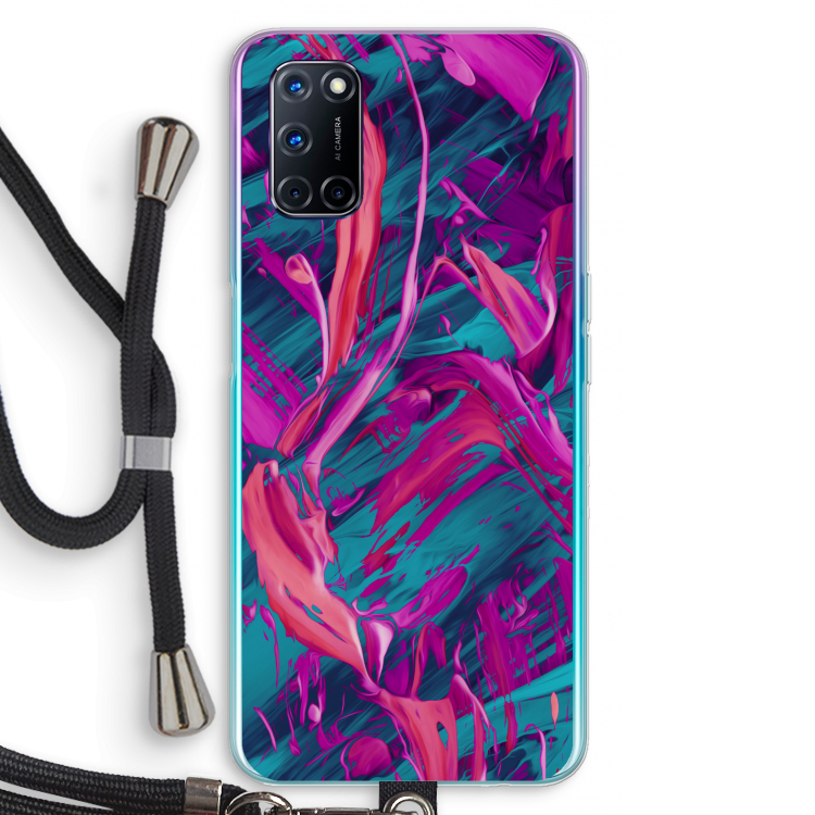 Pink Clouds: Oppo A92 Transparant Hoesje met koord