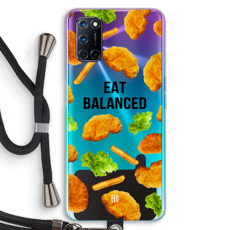 Eat Balanced: Oppo A92 Transparant Hoesje met koord