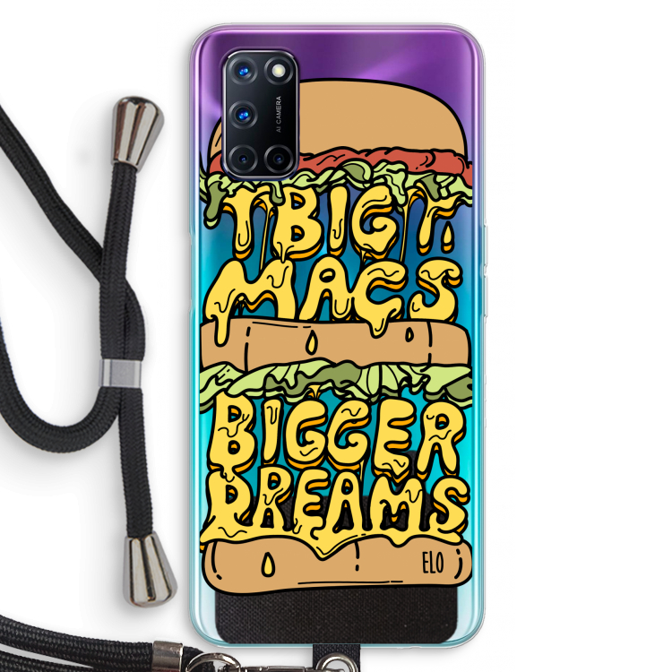 Big Macs Bigger Dreams: Oppo A92 Transparant Hoesje met koord