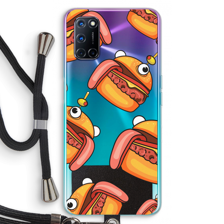 Hamburger: Oppo A92 Transparant Hoesje met koord